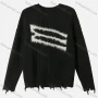 Wholesale Women's Casual Crew Neck Frayed Raw Hem Knit Top 8143# preview