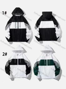 Wholesale Men's Sporty Zipper Pockets Stiching Color Hooded Jacket, LIUHUA CLOTHING WHOLESALE