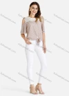 Wholesale Women's Summer Cold Shoulder Polka Dot Print Knot Front Top - Liuhuamall