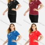 Wholesale Women's Elegant Round Neck Embroidery Sequin Short Sleeve T-Shirt preview