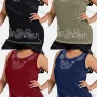 Wholesale Women's Plus Size Floral Embroidery Round Neck Sleeveless Tank Top preview