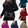 Wholesale Women's Elegant V Neck Floral Sequin Embroidery Long Sleeve T-Shirt preview