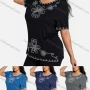 Wholesale Women's Elegant Round Neck Floral Embroidery Short Sleeve T-Shirt preview