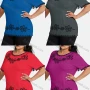 Wholesale Women's Elegant Round Neck Floral Embroidery Short Sleeve T-Shirt preview