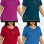 Wholesale Women's Elegant Round Neck Floral Embroidery Short Sleeve T-Shirt preview