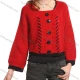 Wholesale Women's Casual Plain Crew Neck Button Decor Long Sleeve Knit Sweater Top 3088# Red Clothing Wholesale Market Liuhua
