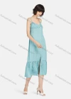 Wholesale Women's Casual Sleeveless Button Down Split Front Ruffle Hem Cami Dress - Liuhuamall
