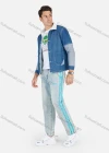 Wholesale Men's Fashion Collared Splicing Dual Pocket Denim Jacket With Patch Pocket - Liuhuamall