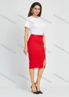 Wholesale Women's Business High Waist Button Decor Slit Hem Plain Pencil Skirt - Liuhuamall