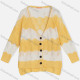 Wholesale Women's Colorblock Long Sleeve Button Down Crochet Cardigan 9088# Yellow Wholesale Clothing Market & Suppliers -LIUHUAMALL