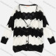 Wholesale Women's Colorblock Long Sleeve Button Down Crochet Cardigan 9088# Black Clothing Wholesale Market Liuhua