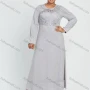 Wholesale Women's Round Neck High Waist Glitter Eyelet Embroidered Pearl Decor Maxi Dress preview