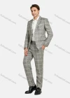 Wholesale Men's Fashion Lapel Plaid Print Single Breasted Pockets Blazer & Pants 2 Piece Suit Sets - Liuhuamall