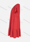 Wholesale Women's Casual V Neck Short Sleeve Plain Tiered Dress - Liuhuamall