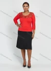 Wholesale Women's Elegant Crew Neck Guipure Lace 3/4 Sleeve Plain Blouse - Liuhuamall
