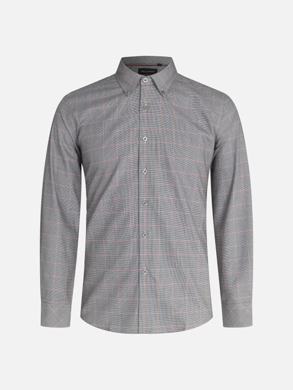 Men's Slim Fit Long Sleeve Button Down Collar Plaid Print Shirts, Clothing Wholesale Market -LIUHUA, All Categories