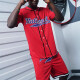 Men's Hip Hop Graphic Button Down Baseball Jersey 2 Piece Set HD1031# Red Clothing Wholesale Market -LIUHUA