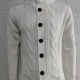 Wholesale Men's Casual Stand Collar Button Down Cable Knit Plain Jackets White Clothing Wholesale Market Liuhua