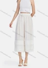 Wholesale Women's Casual Plain Eyelet Embroidered Lace Tiered Cropped Pants 56111# - Liuhuamall