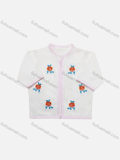 Wholesale Baby's Cute Embroidery Floral Long Sleeve One Button Sweater Cardigan