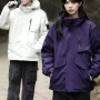 Wholesale Unisex Casual Plain Windproof Long Sleeve Zipper Pockets Hooded Windbreaker Jacket 6688# preview