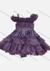 Wholesale Girls Lovely Layered Hem Beaded Straps Flower Dress - Liuhuamall
