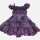 Girls Lovely Layered Hem Beaded Straps Flower Dress Purple Clothing Wholesale Market -LIUHUA