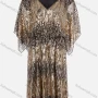 Wholesale Women's Fashion V Neck Butterfly Sleeve Mesh Sequin Cocktail Dress 99028# preview