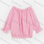 Wholesale Girls Casual Long Sleeve Off Shoulder Ruffle Trim Plain Blouse preview