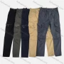 Wholesale Men's Casual Flap Pockets Drawstring Plain Pleated Cargo Pant AK7387# preview