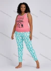 Wholesale Women's Casual Lounge Letter Print Tank Top Pajamas 2 Piece Set 1205# - Liuhuamall