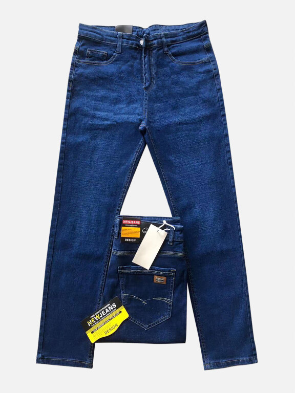Men's Casual Button Pockets Labelled Plain Jean, Clothing Wholesale Market -LIUHUA, Jeans