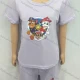 Wholesale Unisex Casual Round Neck Short Sleeve Cartoon Print Top & Shorts Set Purple Clothing Wholesale Market Liuhua