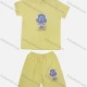 Wholesale Unisex Casual Round Neck Short Sleeve Cartoon Print Top & Shorts Set Yellow Clothing Wholesale Market Liuhua