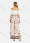 Wholesale Women's Tassel Drawstring Plant Print Side Slit Wide Leg Pants - Liuhuamall