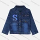 Wholesale Boy's Casual Letter Embroidery Flap Pockets Buttons Down Long Sleeve Denim Shirt Jacket Midnight blue Clothing Wholesale Market Liuhua