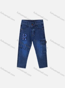 Wholesale Boy's Casual Distressed Letter Embroidery Straight Leg Ankle Length Jean, LIUHUA CLOTHING WHOLESALE