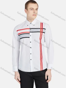 Wholesale Men's Casual Collared Long Sleeve Button Down Striped Shirt P001-3#, LIUHUA CLOTHING WHOLESALE