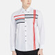 Men's Casual Collared Long Sleeve Button Down Striped Shirt P001-3# White Clothing Wholesale Market -LIUHUA