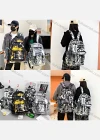 Wholesale Student's Nylon Graffiti Durable Water Resistant School Book Bag Laptops Backpack - Liuhuamall