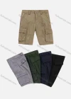 Wholesale Boys Casual Plain Button Closure Flap Pockets Ripped Cargo Shorts 58505# - Liuhuamall
