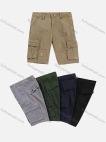 Wholesale Boys Casual Plain Button Closure Flap Pockets Ripped Cargo Shorts 58505#, LIUHUA CLOTHING WHOLESALE
