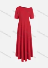 Wholesale Women's Casual One Shoulder Short Sleeve Pleated Maxi Dress - Liuhuamall