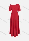 Wholesale Women's Casual One Shoulder Short Sleeve Pleated Maxi Dress - Liuhuamall