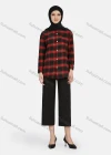 Wholesale Women's Casual Plaid Print Long Sleeve Patch Pocket Shirt 1261# - Liuhuamall