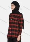 Wholesale Women's Casual Plaid Print Long Sleeve Patch Pocket Shirt 1261# - Liuhuamall