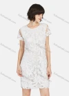 Wholesale Women's Elegant Short Sleeve Embroidery Lace Short Dress - Liuhuamall