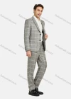 Wholesale Men's Fashion Lapel Plaid Print Single Breasted Pockets Blazer & Pants 2 Piece Suit Sets - Liuhuamall