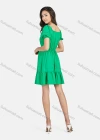 Wholesale Women's Casual Plain Puff Sleeve Lace Up Ruffle Hem Short Dress - Liuhuamall