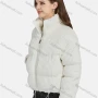 Wholesale Women's Casual Plain Stand Collar Zipper Corduroy Puffer Jacket 668# preview